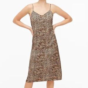 J. Crew Leopard V-neck Slip Dress